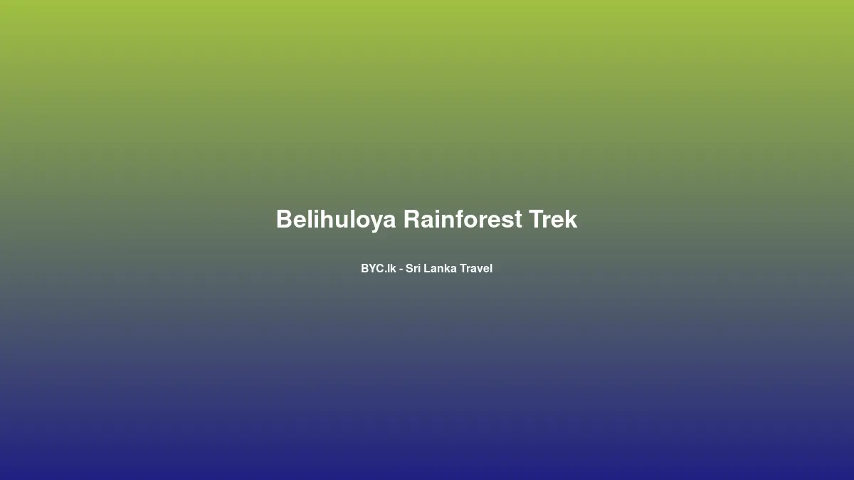 Belihuloya Rainforest Trek, Sri Lanka
