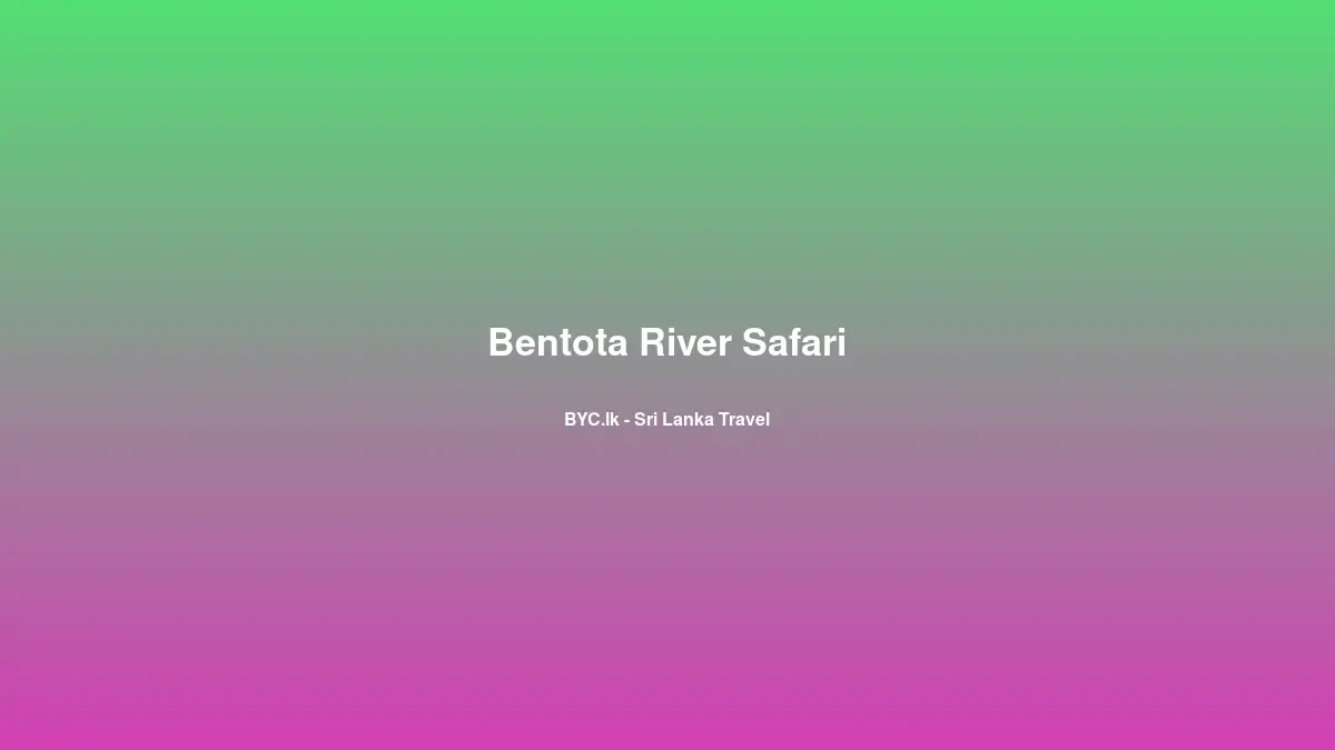Bentota River Safari, Sri Lanka