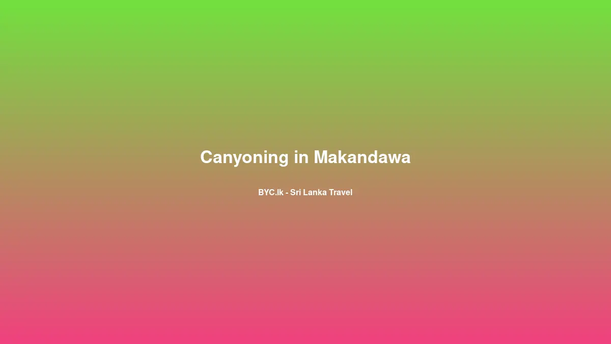Canyoning in Makandawa, Sri Lanka
