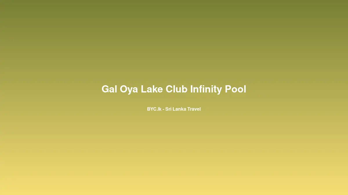 Gal Oya Lake Club Infinity Pool, Sri Lanka