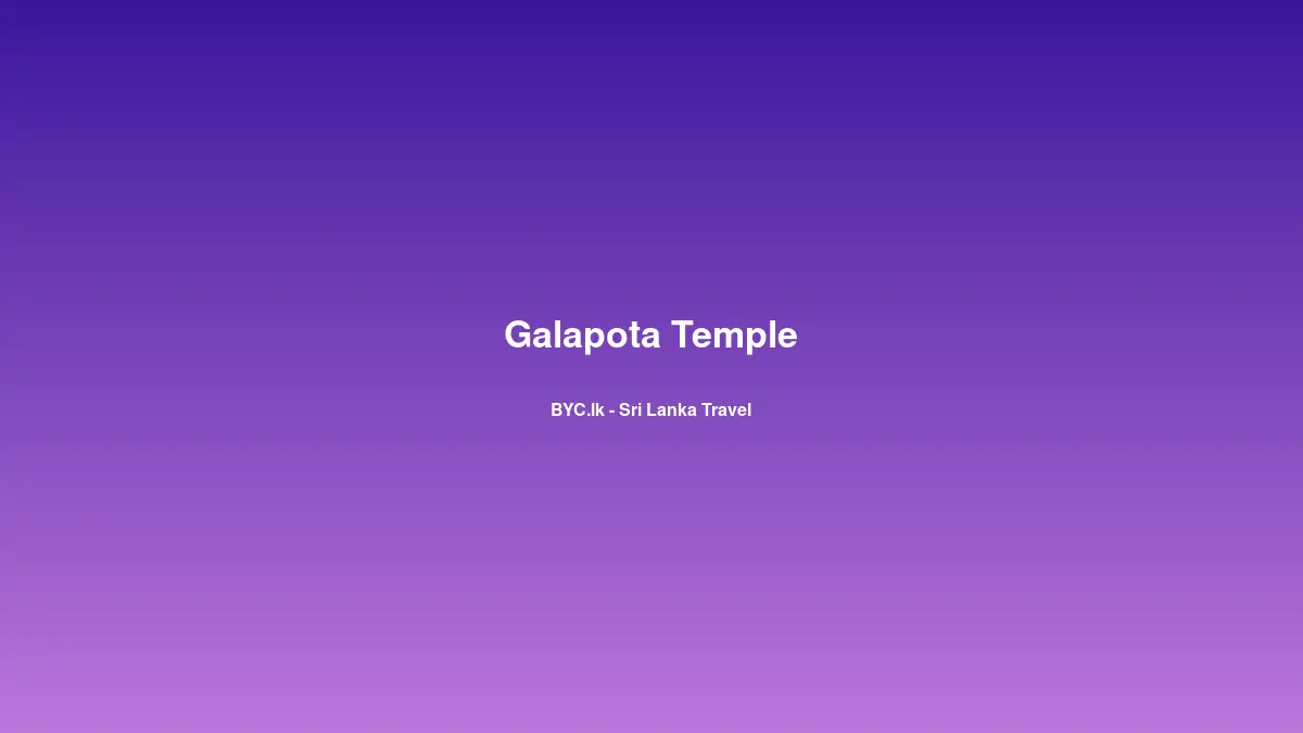 Galapota Temple, Sri Lanka