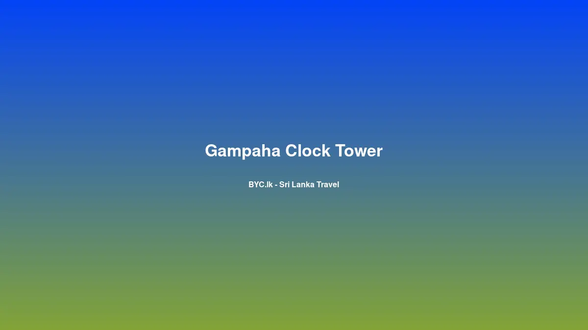 Gampaha Clock Tower, Sri Lanka