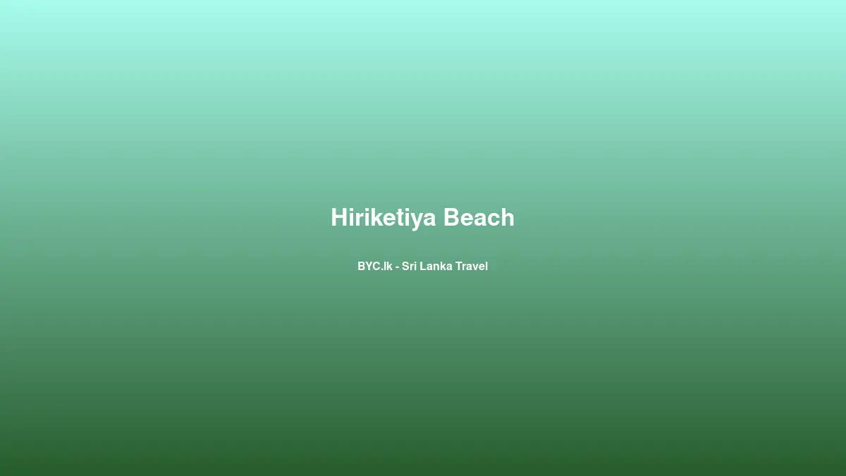 Hiriketiya Beach, Sri Lanka