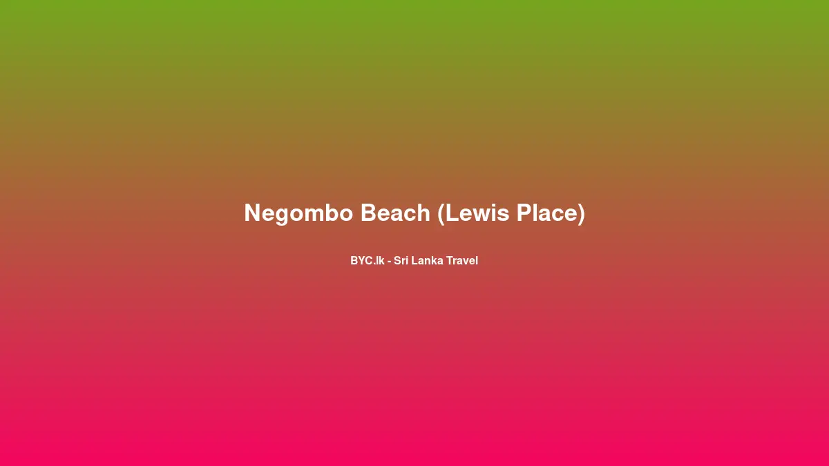 Negombo Beach (Lewis Place), Sri Lanka