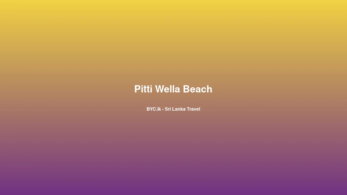 Pitti Wella Beach, Sri Lanka