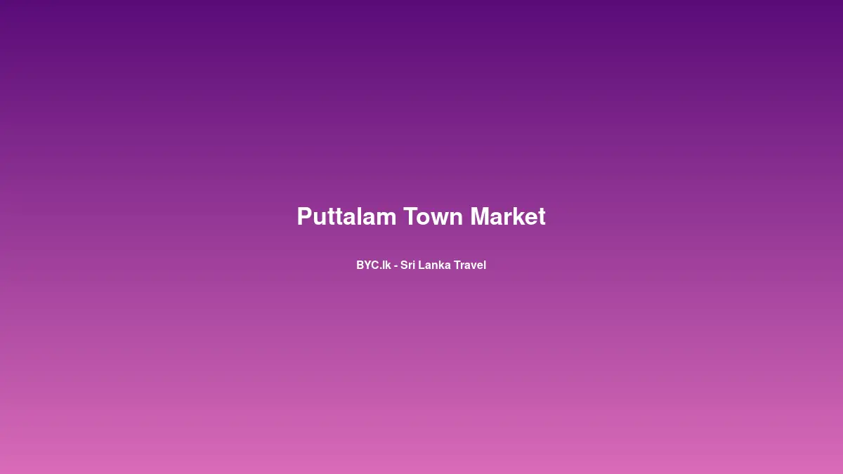 Puttalam Town Market, Sri Lanka