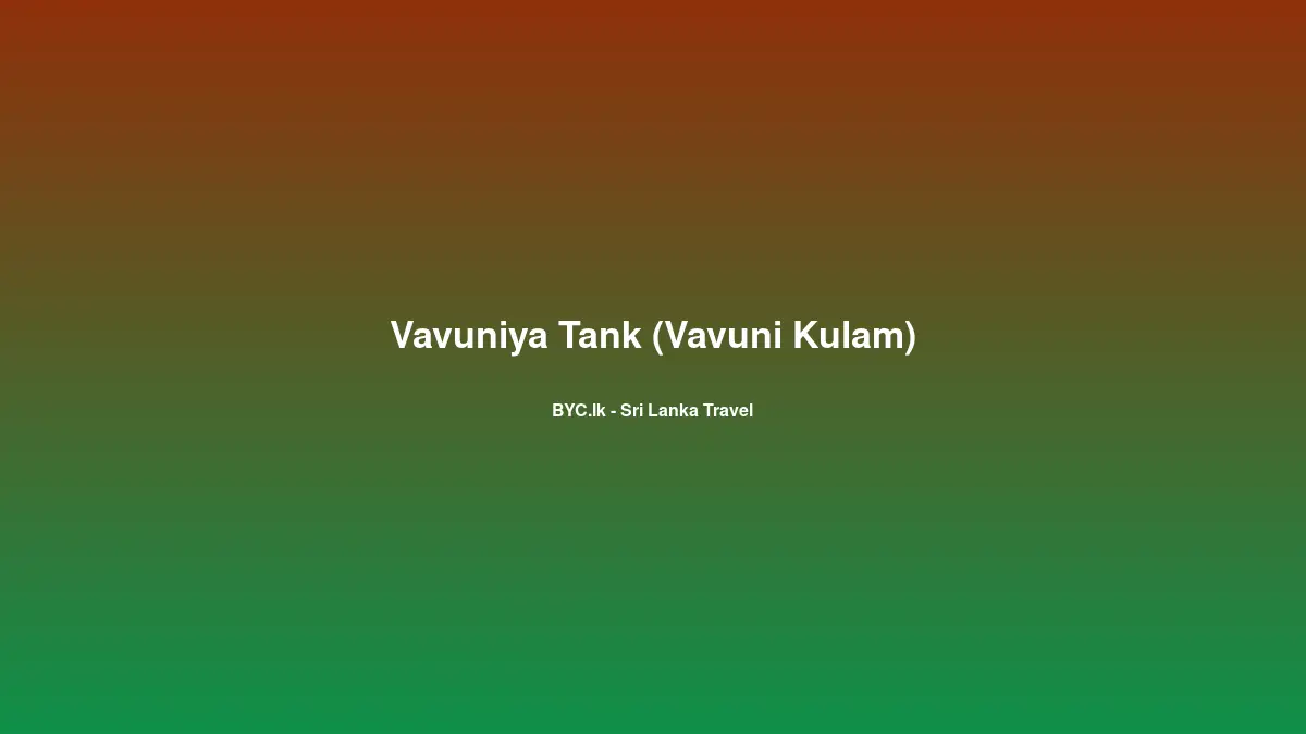 Vavuniya Tank (Vavuni Kulam), Sri Lanka