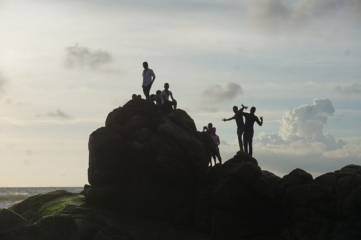 Beach rocks at Bentota, Sri Lanka