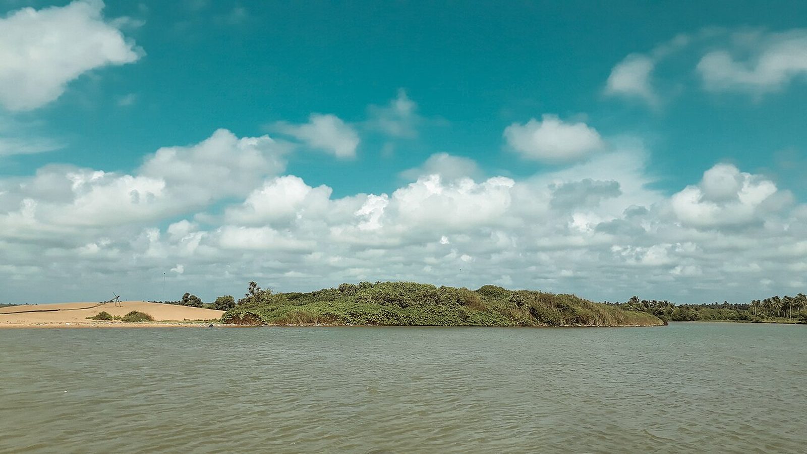 Sand spits and lagoon water at Chilaw on Sri Lanka's northwest coast