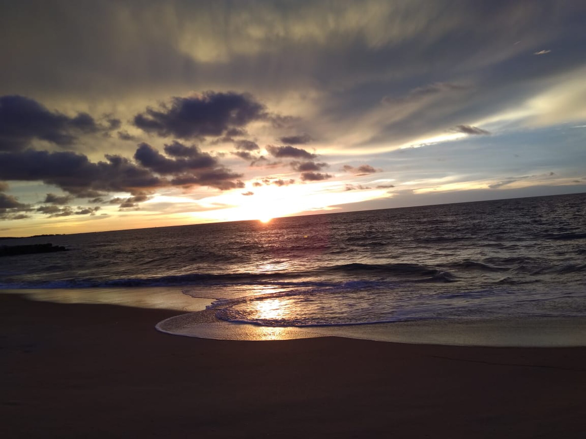 Sunset over the beach in Kalpitiya, Sri Lanka