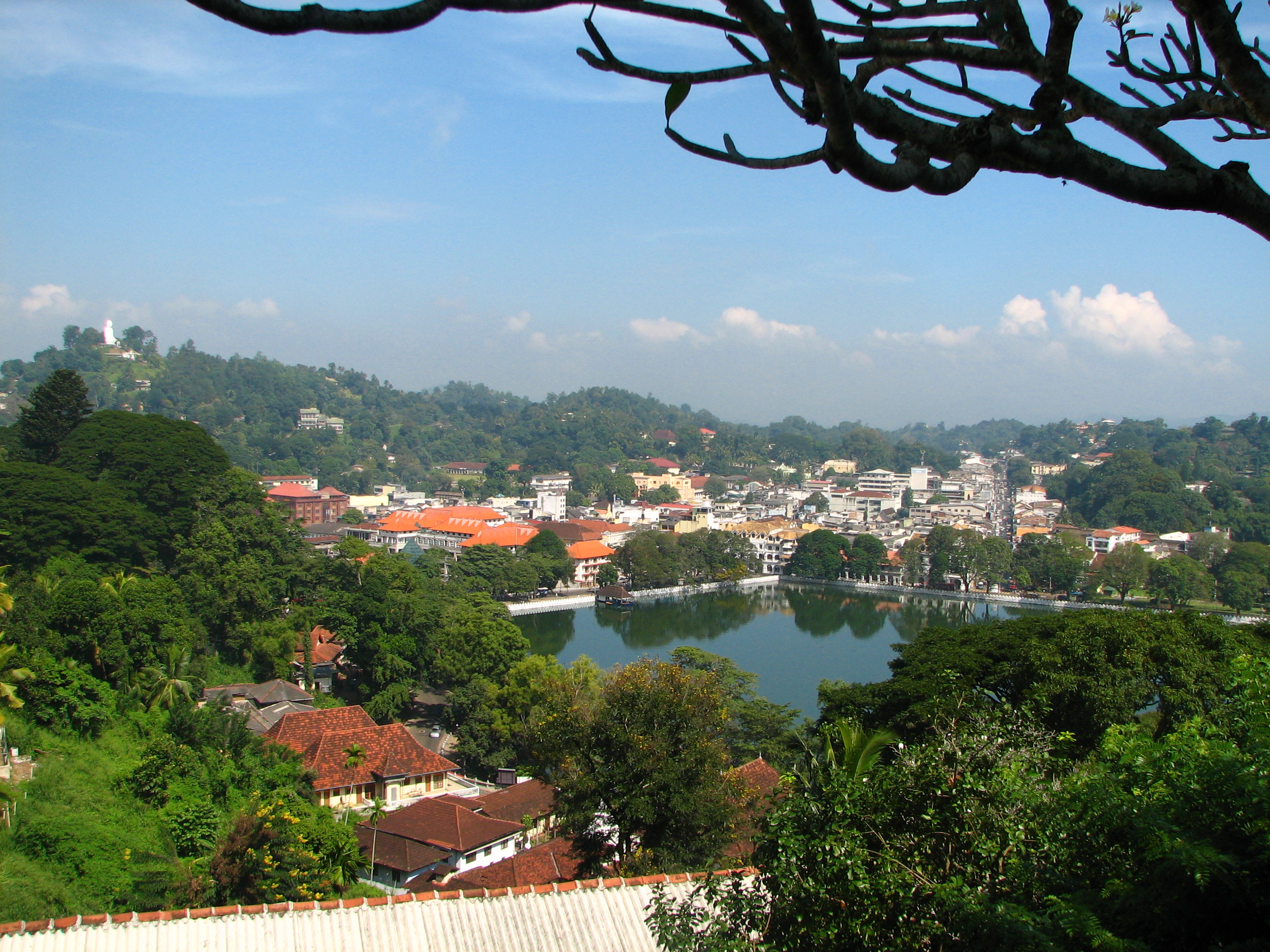 Kandy Lake and city centre viewed from Arthur's Seat